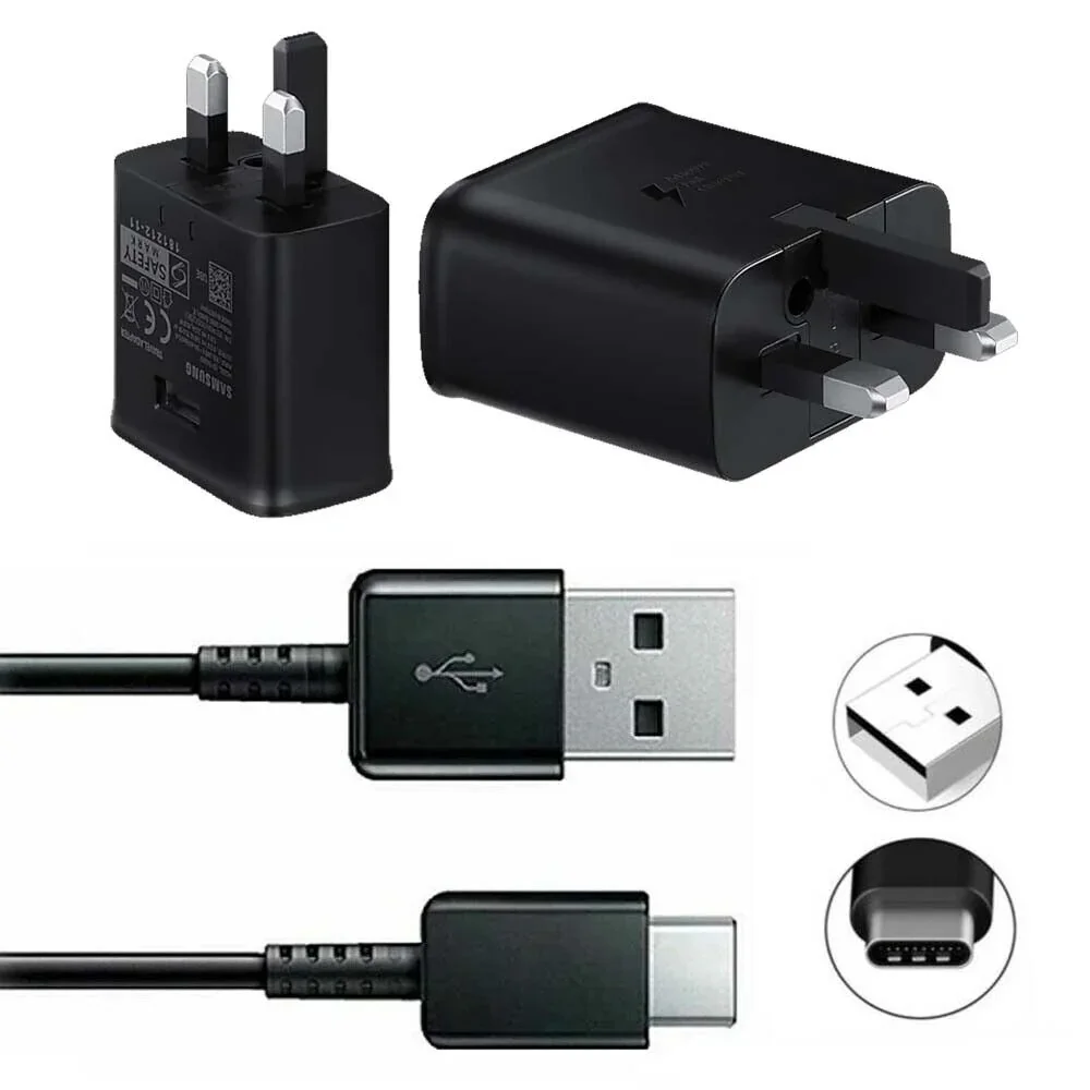 Official Samsung 15W Type-C Fast Charger (Please Select: Power Adapter ,with USB to USB C Cable, Cable Only)