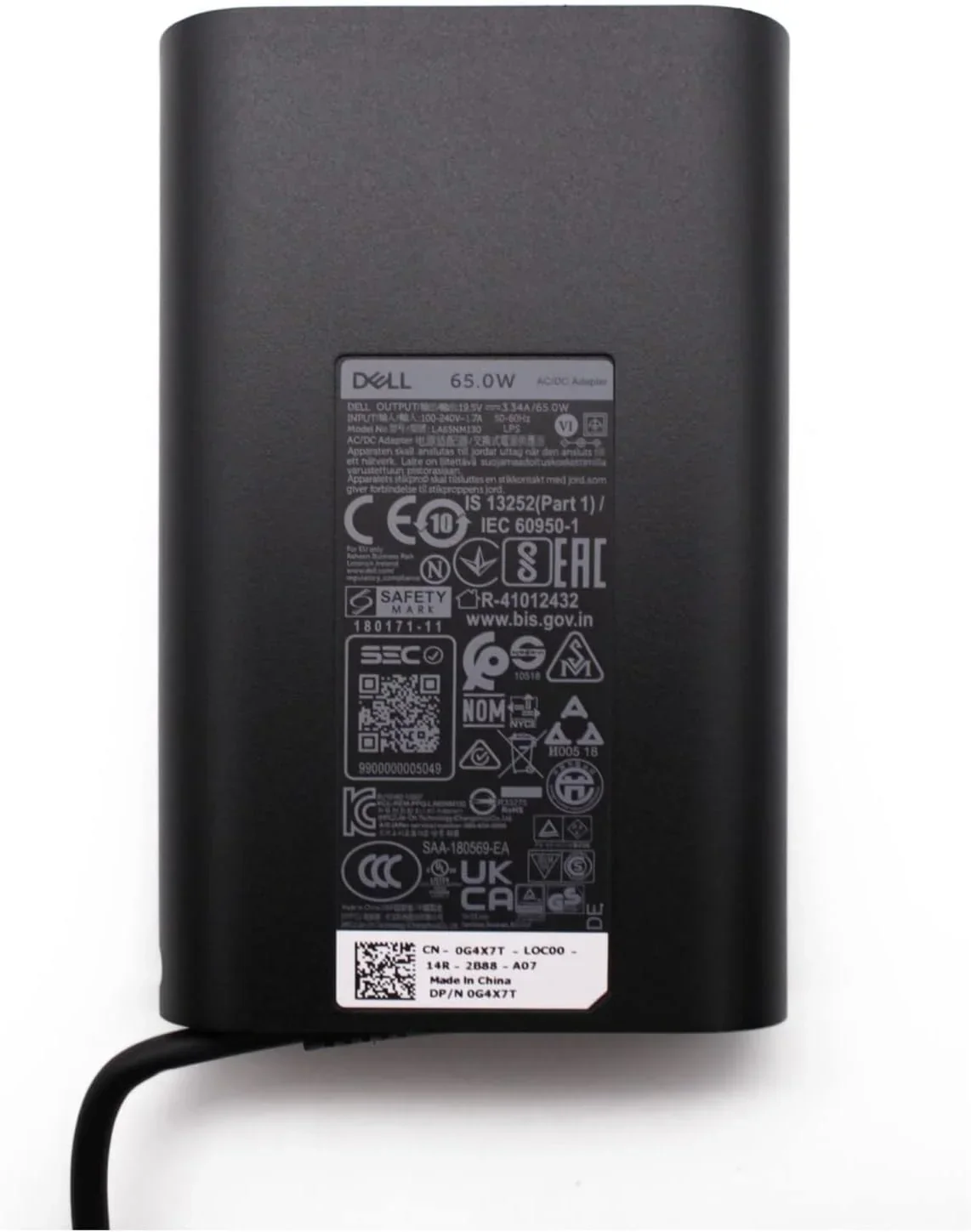 Genuine Dell 65W 19.5V, 3.34A, Adapter Charger + Cord - For Dell Laptops - Image 5